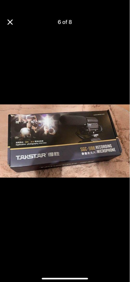 Tackstar SGC-598 Interview Camera Mic (Category: Microphones) located in Tanza. Submitted by thriftionaries (Listing ID 1350762838, Image 1). Description: Selling Tackstar SGC-598 Interview Camera Microphone. Never used, nung sinubukan lang sa camera ko. Bought 1600, selling nalang for 499. RFS: Not compatible with Fujifilm X-A3. *Kindly double check compatibility before purchase to avoid hassle. SF: Shouldered by the buyer..