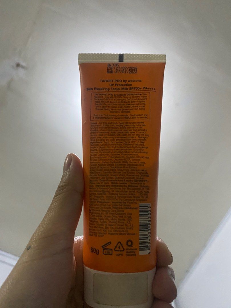 Target Pro Sunscreen (Category: Face Care) located in Caloocan City. Submitted by juls_banana (Listing ID 1350826282, Image 3). Description: price is negotiable got it last year for almost 800 pesos at Watsons RFS: declutterring .