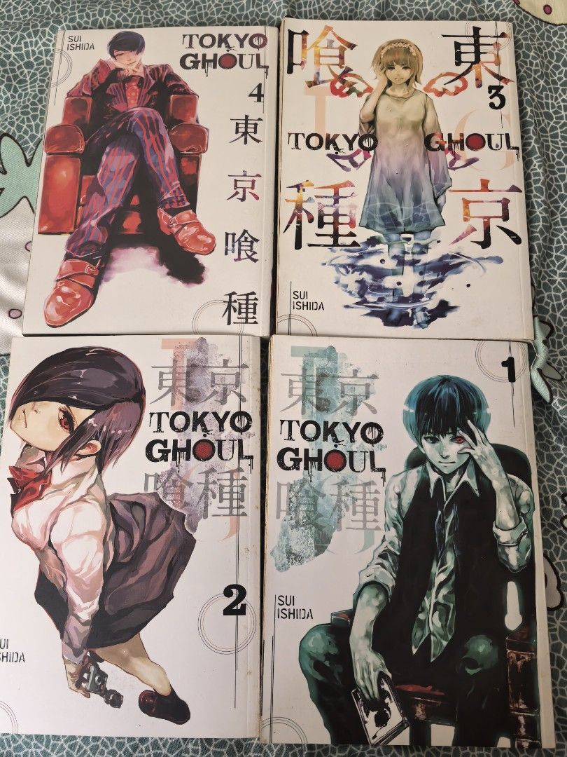TOKYO GHOUL VOL 1-4 (Category: Comics & Manga) located in San Fernando. Submitted by zeb0127 (Listing ID 1350799151, Image 1). Description: With a bit sprayed edge MOP - GCASH MOD - JNT.
