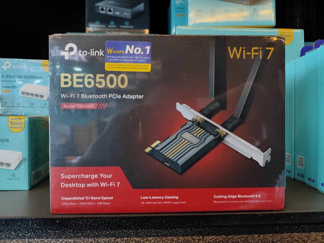TP-Link Archer TBE400E BE6500 WiFi 7 & Bluetooth PCIe Adapter (Category: Cables & Adaptors) located in Manila. Submitted by _yourtrustedsource (Listing ID 1350768891, Image 2). Description: BRAND NEW, ORIGINAL & SEALED! BRANCH STORE LOCATION🗺️: 📍 Evangelista St. Makati City 📍 Kawit Cavite MODE OF PAYMENT 💸: ✅ CASH ✅ GCASH ✅ BANK TRANSFER ✅ HOMECREDIT DELIVERY OPTIONS 🚚: ✅ LALAMOVE/PICK UP/ ✅ LBC COP/LBC BRANCH PICK UP ❗1 YEAR WARRANTY & 7 DA