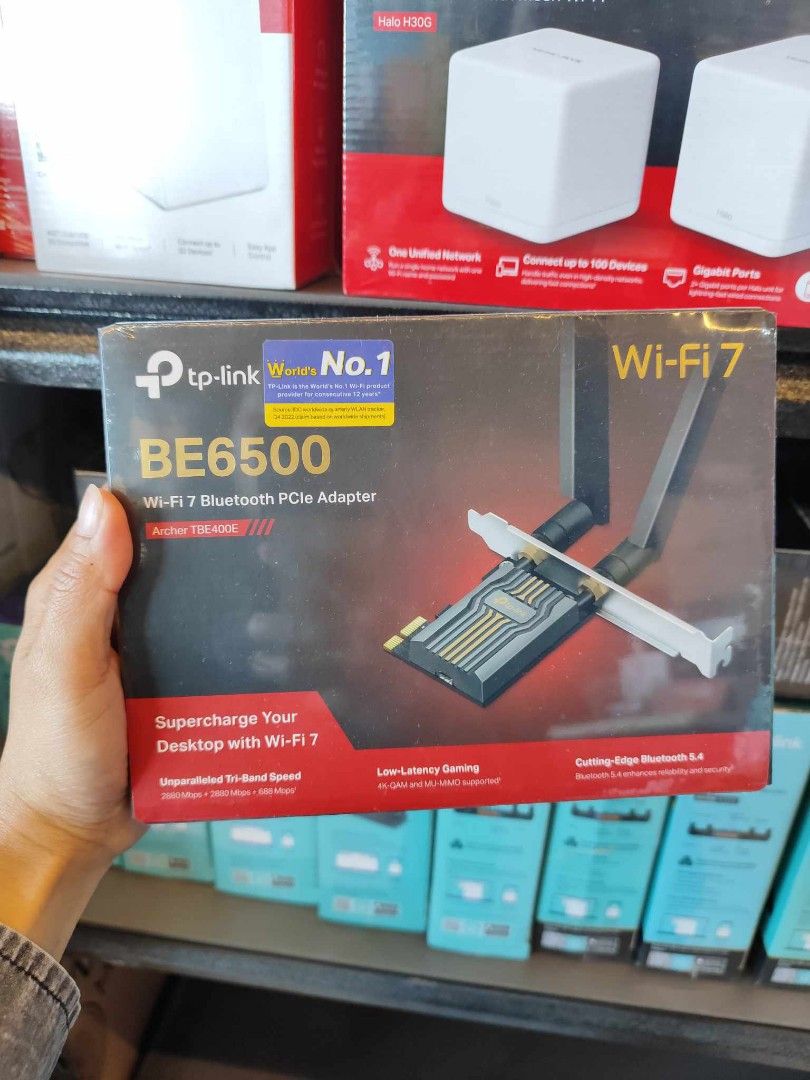 TP-Link Archer TBE400E BE6500 WiFi 7 & Bluetooth PCIe Adapter (Category: Cables & Adaptors) located in Manila. Submitted by _yourtrustedsource (Listing ID 1350768891, Image 1). Description: BRAND NEW, ORIGINAL & SEALED! BRANCH STORE LOCATION🗺️: 📍 Evangelista St. Makati City 📍 Kawit Cavite MODE OF PAYMENT 💸: ✅ CASH ✅ GCASH ✅ BANK TRANSFER ✅ HOMECREDIT DELIVERY OPTIONS 🚚: ✅ LALAMOVE/PICK UP/ ✅ LBC COP/LBC BRANCH PICK UP ❗1 YEAR WARRANTY & 7 DA