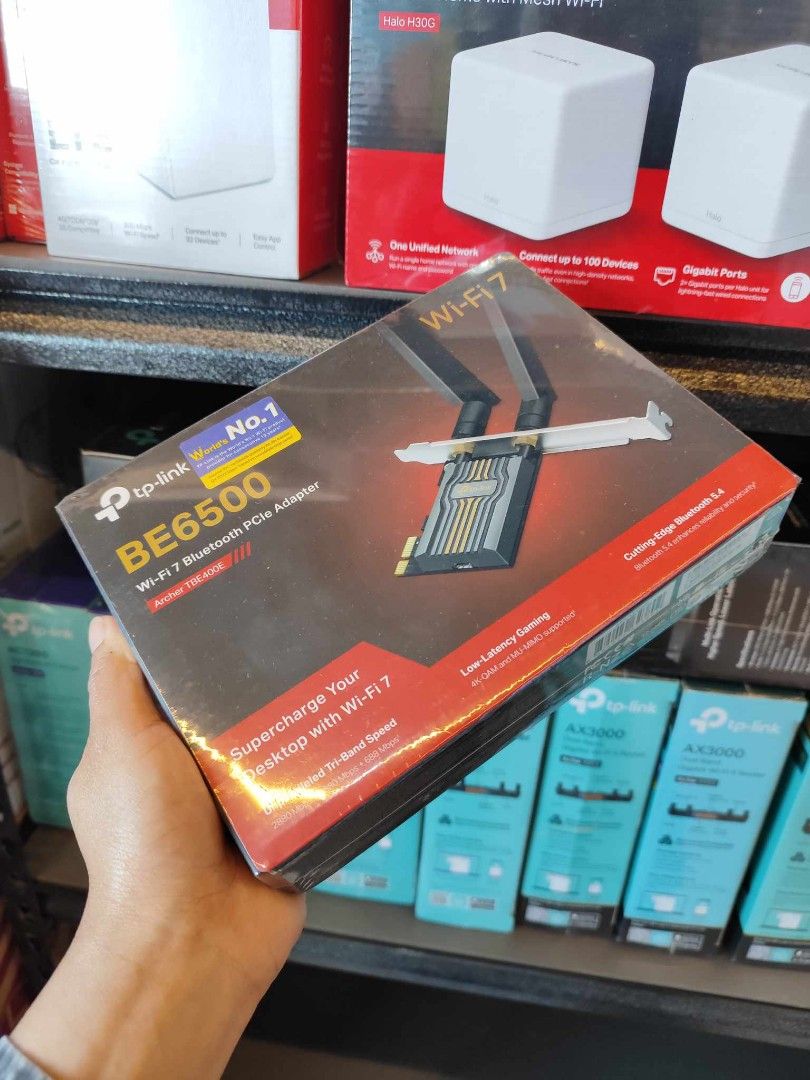 TP-Link Archer TBE400E BE6500 WiFi 7 & Bluetooth PCIe Adapter (Category: Cables & Adaptors) located in Manila. Submitted by _yourtrustedsource (Listing ID 1350768891, Image 3). Description: BRAND NEW, ORIGINAL & SEALED! BRANCH STORE LOCATION🗺️: 📍 Evangelista St. Makati City 📍 Kawit Cavite MODE OF PAYMENT 💸: ✅ CASH ✅ GCASH ✅ BANK TRANSFER ✅ HOMECREDIT DELIVERY OPTIONS 🚚: ✅ LALAMOVE/PICK UP/ ✅ LBC COP/LBC BRANCH PICK UP ❗1 YEAR WARRANTY & 7 DA