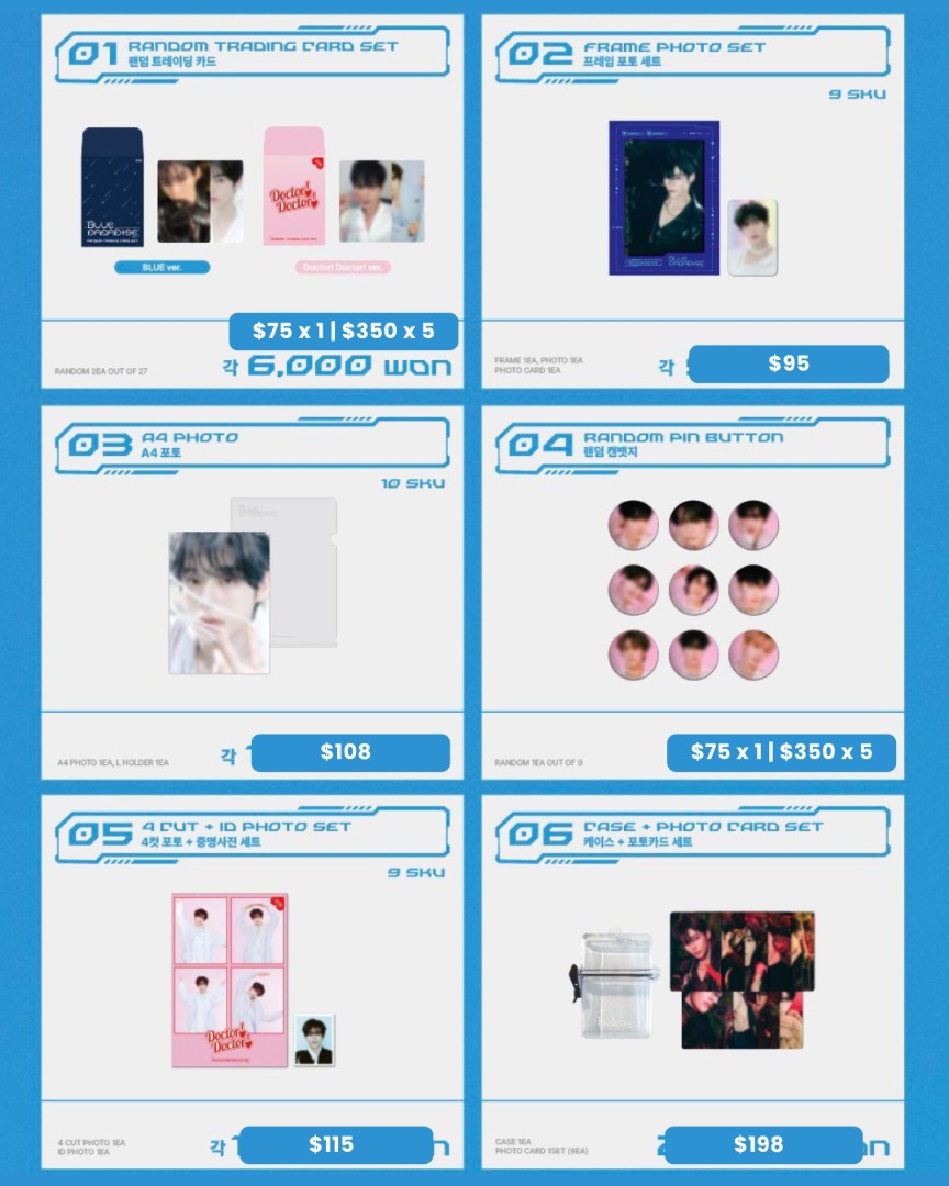 ZEROBASEONE (ZB1) 5th Mini Album 'Blue Paradise' POP-UP Store Trading Card / Photocard - Original Korean Music Merch