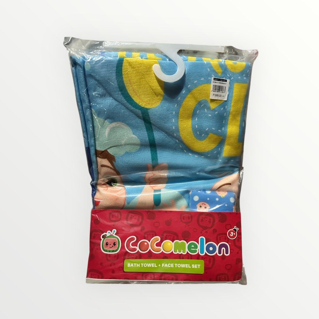 Cocomelon bath and face towel set (Category: Towels, Napkins & Holders) located in Paranaque City. Submitted by kaelstoypalace (Listing ID 1353974398, Image 3). Description: Each sold separately .
