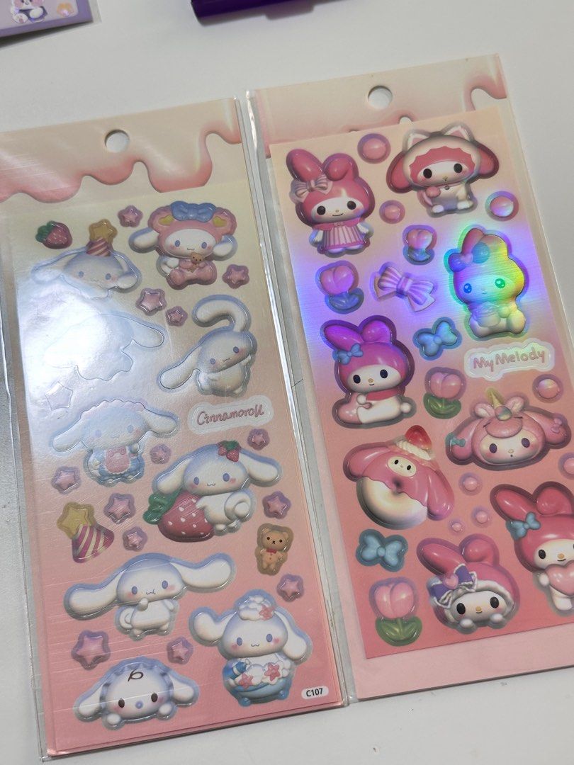 Cute Melody & Cinna stickers (Category: Craft Supplies & Tools) located in Singapore. Submitted by buttermilktoastbun (Listing ID 1354002013, Image 1). Description: $4 each Take both for $7 You can ask for close up pics :) Mailing +$3 meet ups - boon keng/bugis MRT.