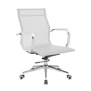 Ergodynamic EMC-135N WHT Eames Replica Mid-back Mesh Office Chair, Office Furniture, Guest Chair, Staff Chair, Computer Chair, Home Furniture