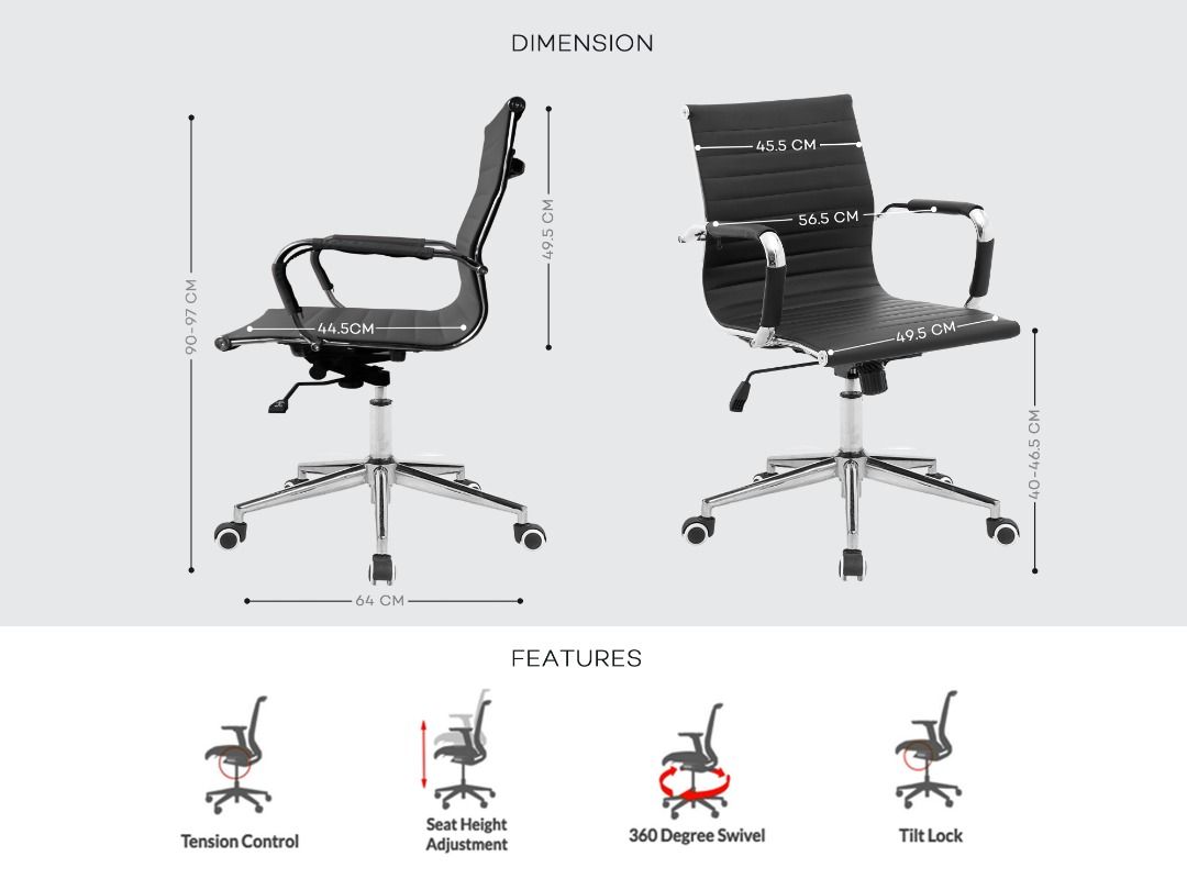 Ergodynamic EMC-138N WHT Eames Replica Mid-back Office Chair (White) (Category: Chairs) located in Makati City. Submitted by costuless_inc. (Listing ID 1332821021, Image 2). Description: Item Code: EMC-138N WHT SALE PRICE: ₱4,499.00 Note: Price may change without prior notice. Ergodynamic Eames Replica Mid-back Office Chair ♡ Chair Seating Capacity: 80-90kg ♡ Color: White ♡ Synthetic Leather in seat & back ♡ Chrome armrests ♡ Pneumatic height adj