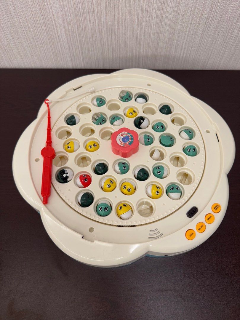 Fishing Game Toy (Category: Kids Toys) located in Quezon City. Submitted by iamml87 (Listing ID 1354030491, Image 2). Description: Missing some fish and 1 fishing rod Working properly RFS: Decluttering MOP: Gcash Shipping c/o buyer .