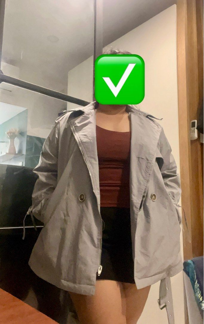 Gray coat XL- 2XL (Category: Coats, Jackets and Outerwear) located in Quezon City. Submitted by declutteringpanda (Listing ID 1354019904, Image 1). Description: Thrifted gray coat in XL- 2XL Thrifted Loc: QC.
