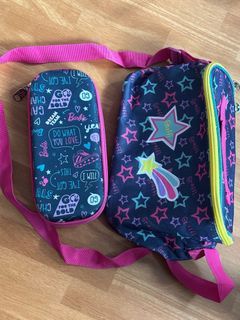 Kids School Lunch or Exam Bag with Barbie Pencilcase