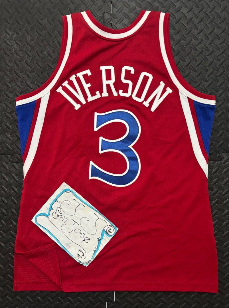 Mitchell and Ness Authentic Allen Iverson Jersey L (Category: Activewear) located in Teresa. Submitted by twojhay (Listing ID 1353978461, Image 2). Description: PorSeyl 🔥🔥🔥 Mitchell and Ness Authentic Allen Iverson Jersey Large 22.5 x 32 Like new, no issues, everything is crisp 7K Thanks! .