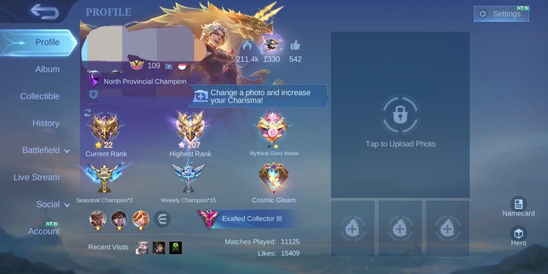 Mobile Legends Account (Category: Others) located in Singapore. Submitted by devilz_nazty (Listing ID 1354076708, Image 2). Description: Selling my account for$450. Can nego but no low ballers. Pm me if interested.