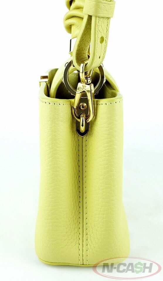 NCash Philippines - Louis Vuitton Mini Capucines Jaune Scrunchie Bag (Category: Luxury Bags & Wallets) located in Quezon City. Submitted by luxury_by_n-cash (Listing ID 1354000409, Image 3). Description: N-Cash Pawnshop "Instant Cash for Bags, Watches, Cars, and Electronics" https://www.ncash-pawnshop-philippines.com/ Trusted since 2006 100% authentic with money-back guarantee Louis Vuitton Mini Capucines Jaune Scrunchie Bag Measures: 7.75″ L x 5