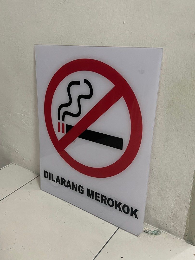 Papan tanda dilarang merokok, Furniture & Home Living, Security & Locks