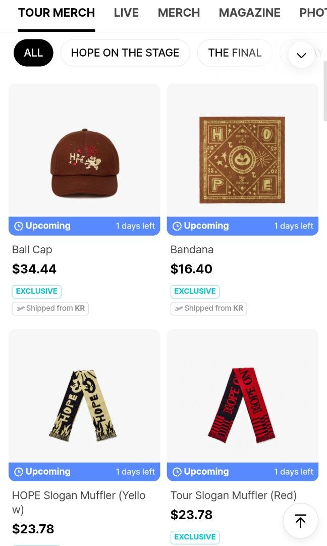 OFFICIAL J-HOPE ON THE STAGE VIP MERCH PREORDER] J-hope Tour