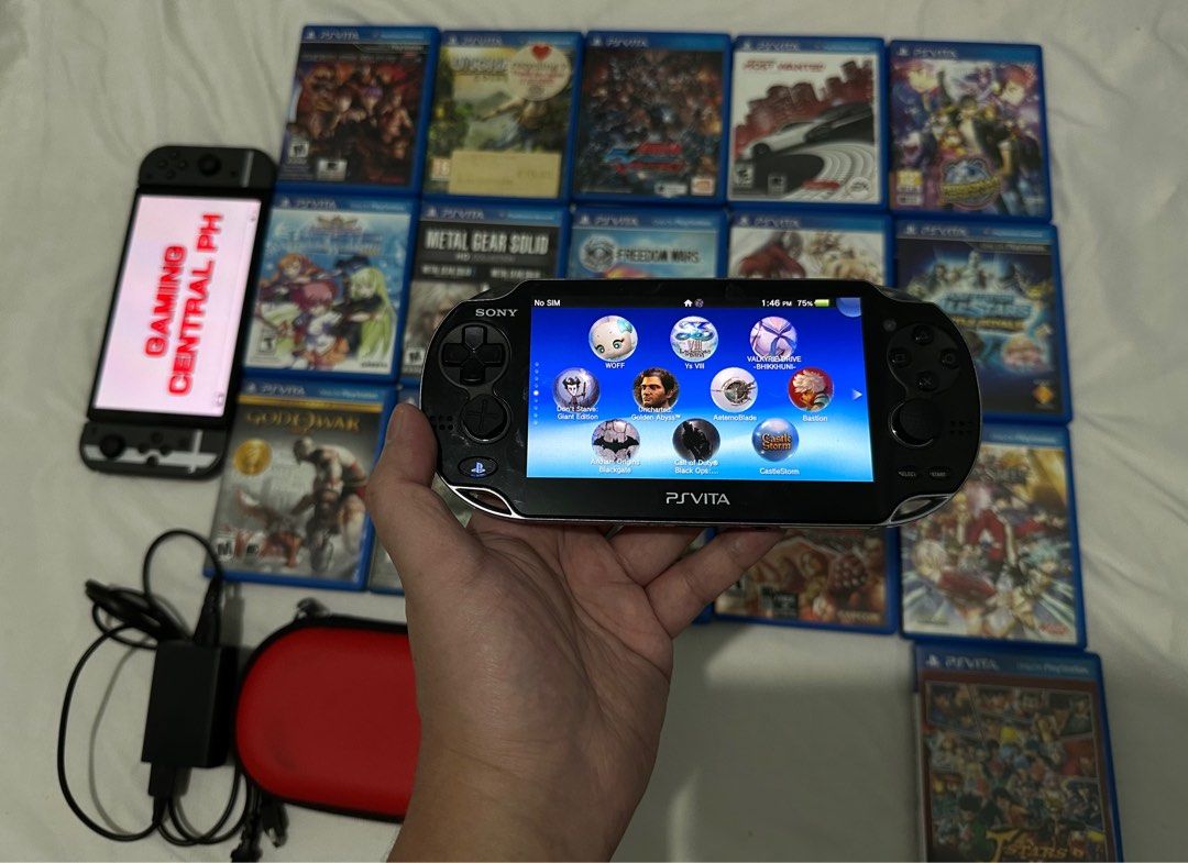 PS Vita OLED 128gb BUNDLE for SALE (Category: PlayStation) located in Narra. Submitted by gamingcentralph (Listing ID 1354008359, Image 1). Description: PS Vita OLED Bundle for SALE HI! I have a PS Vita OLED again for sale. Inclusions: PS Vita OLED unit SD2Vita 128gb Micro SD card Charger (third party) Tempered glass Red Carrying case Thumb grips PRICE: 7,000 Condition: CFW, full of games and with active shop that you can use to download games fo
