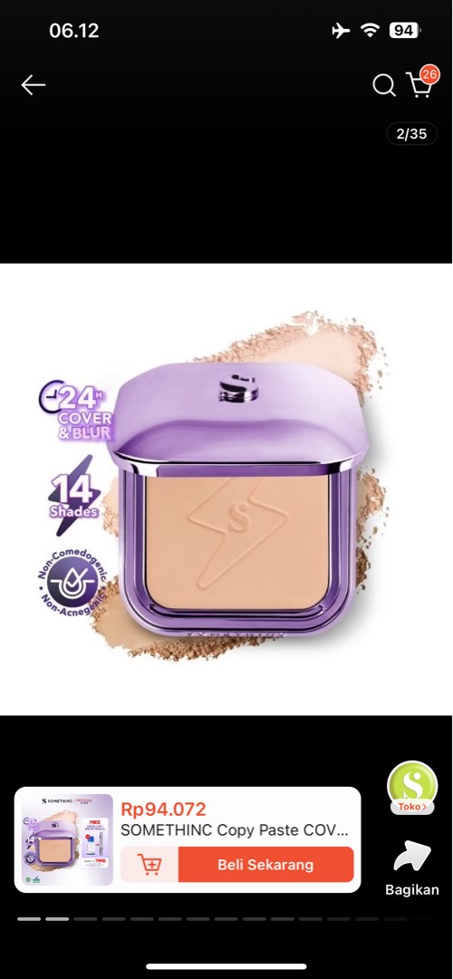 SOMETHINC Copy Paste REFILL COVERBLUR Powder Foundation 12g | Two Way ...