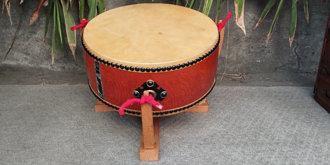 Taiko Flat drum japan musical instruments collection Display (Category: Musical Instruments) located in Malabon City. Submitted by immortalpicker (Listing ID 1354137308, Image 2). Description: Taiko Flat drum japan musical instruments Estimate size H= 6 1/2 inches Diameter = 14 1/2 Inches Material = wood - leather From Japan 2nd hand with scratch No warranty If there's Damage or Issues they can be seen in the last picture Price = 9,500 My locatio