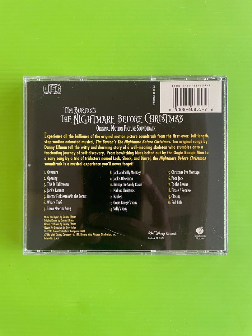 The nightmare before christmas original motion picture soundtrack