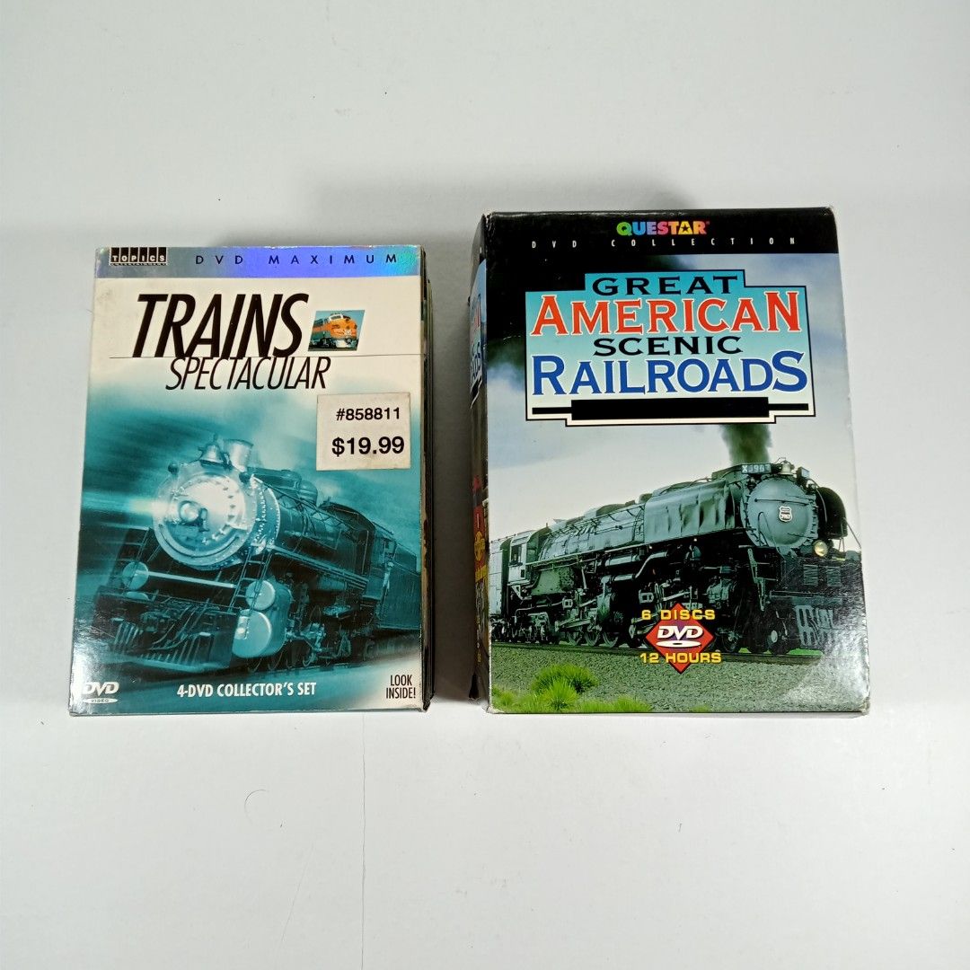 Trains and Railroad DVD packs set (Category: Everything Else Others) located in Pasig City. Submitted by game.breaker666 (Listing ID 1354055364, Image 1). Description: take all DVD pack set ✅Trains Spectacular (4pack DVD set) ✅ Great American Scenic Railroads (6pack DVD set) As is condition lang po. No player to test. Galing U.S. ✅Price: 500 pesos take all (firm/ last price) ✅ Payment: Gcash/ BPI ✅ Shipping: LBC/ Lalamove ✅ Location: Pasig.