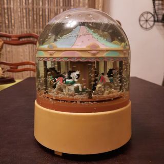Vintage Carousel Musical Snow Globe