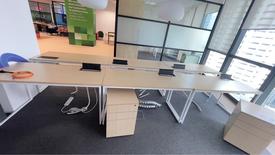 Workstation ( Table + Pedestal (laci) + plug point), Furniture & Home ...