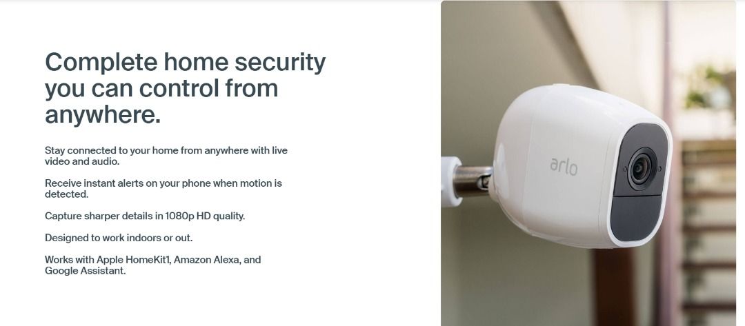 Arlo Pro 2 Add-On Camera (Category: Security Systems & CCTV Cameras) located in Marikina City. Submitted by skowshop (Listing ID 1354189483, Image 2). Description: Keep your loved ones safely in sight with the 1080p HD camera that protects what matters most, indoors and out. Watch Video 1080p HD video Weather-resistant design Long-lasting battery life Complete home security you can control from anywhere. Stay connected to your home from anywhere 