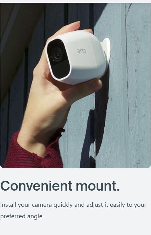 Arlo Pro 2 Add-On Camera (Category: Security Systems & CCTV Cameras) located in Marikina City. Submitted by skowshop (Listing ID 1354189483, Image 3). Description: Keep your loved ones safely in sight with the 1080p HD camera that protects what matters most, indoors and out. Watch Video 1080p HD video Weather-resistant design Long-lasting battery life Complete home security you can control from anywhere. Stay connected to your home from anywhere 
