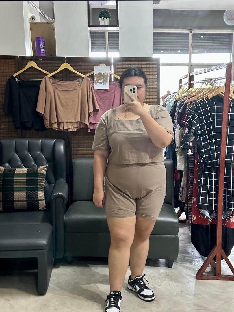 Cotton Linen Terno Plus size (Category: Sets or Coordinates) located in San Fernando. Submitted by gr8findsclothing (Listing ID 1354156846, Image 1). Description: COLOR AVAILABLE: Black,Khaki,Plum and Taupe XL to 2xl.