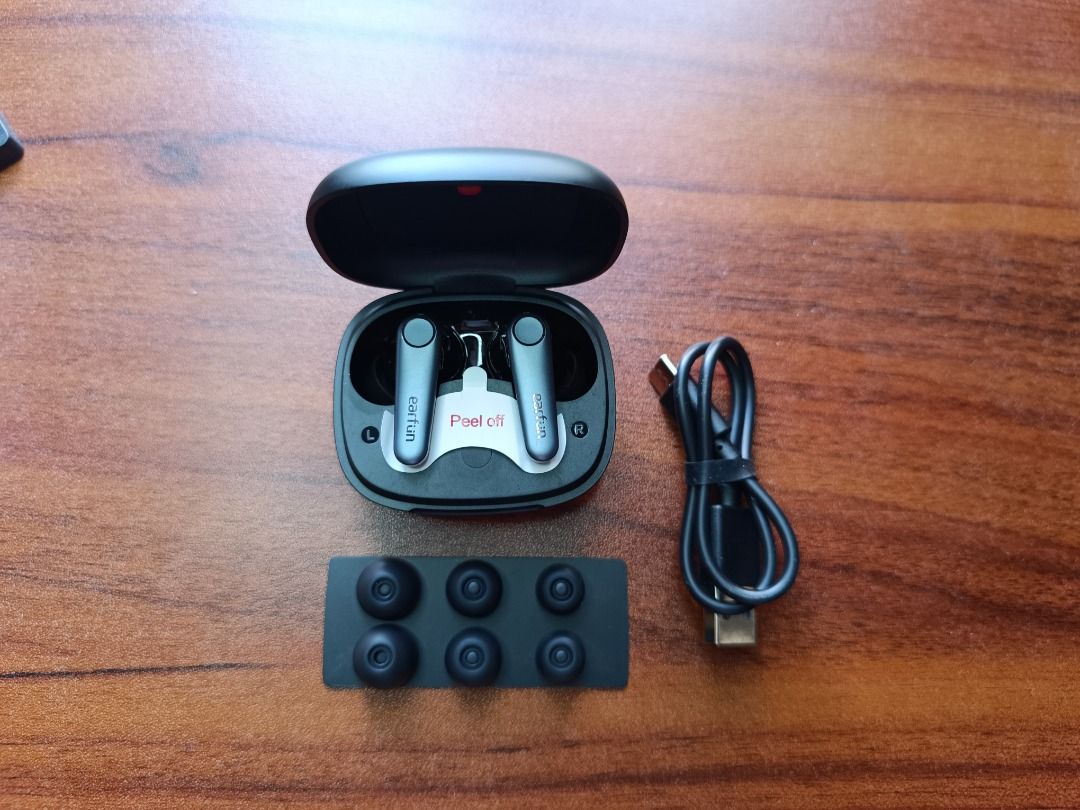 EARFUN AIR PRO 3 (Category: Earphones) located in Cabuyao City. Submitted by aaron0304 (Listing ID 1354229659, Image 2). Description: NOISE CANCELLATION EARBUDS BRAND NEW! SEALED ! SPECIFICATIONS: •<55ms Ultra Low Latency Mode for Better Video & Gaming Experience. •IPX5 Sweat & Water Resistant. •45-hours charging Case while 9 Hours single playing time of earbuds. •QuietSmart™ 2.0 Hybrid Active Noise Cancellation up to 43dB. •All-new Multi-device 