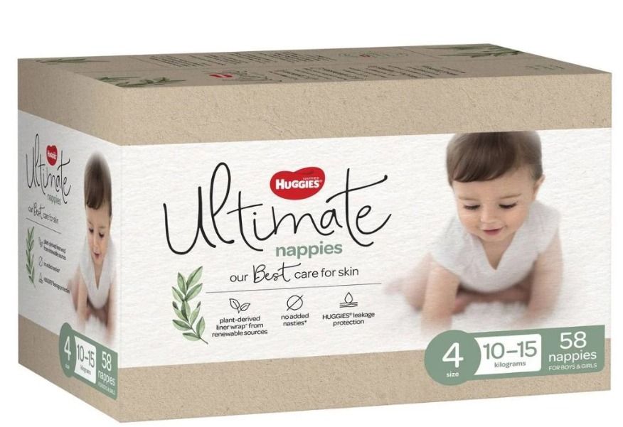 Huggies Ultimate Nappies Size 4 - 58 Pack (Category: Diapers & Baby Wipes) located in Marikina City. Submitted by skowshop (Listing ID 1354202568, Image 1). Description: Welcome your new baby to the world with Huggies Ultimate Nappies, Australia's leading nappies. Featuring our New & Improved 3-way skincare combining softness, dryness and breathability to provide protection and care your baby's skin deserves. Suitable for boys and girls. Features