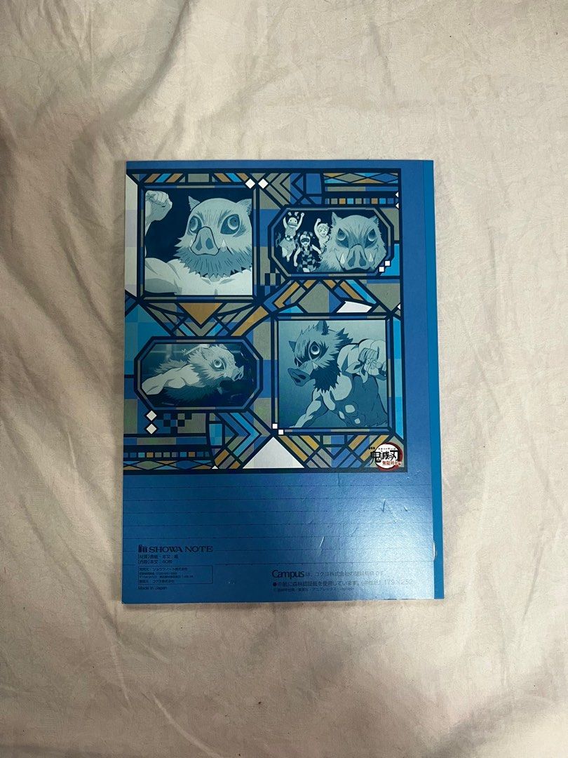 Demon Slayer Hashibira Inosuke Blue Campus Notebook (Category: Stationery & School Supplies) located in Paranaque City. Submitted by calicoe (Listing ID 1354217429, Image 2). Description: 𓂃⋆.⟢ ♱ ⟢ .⋆𓂃 ♯┆ fs : kimetsu no yaiba kny / demon slayer hashibira inosuke blue campus notebook ˶ᵔ ᵕ ᵔ˶ ! 📓 with a surprise freebie 👀 condition : 9/10 flaws : some scratches in the nb + see last image — loc : moonwalk, parañaque city — mop : gcash only — mod