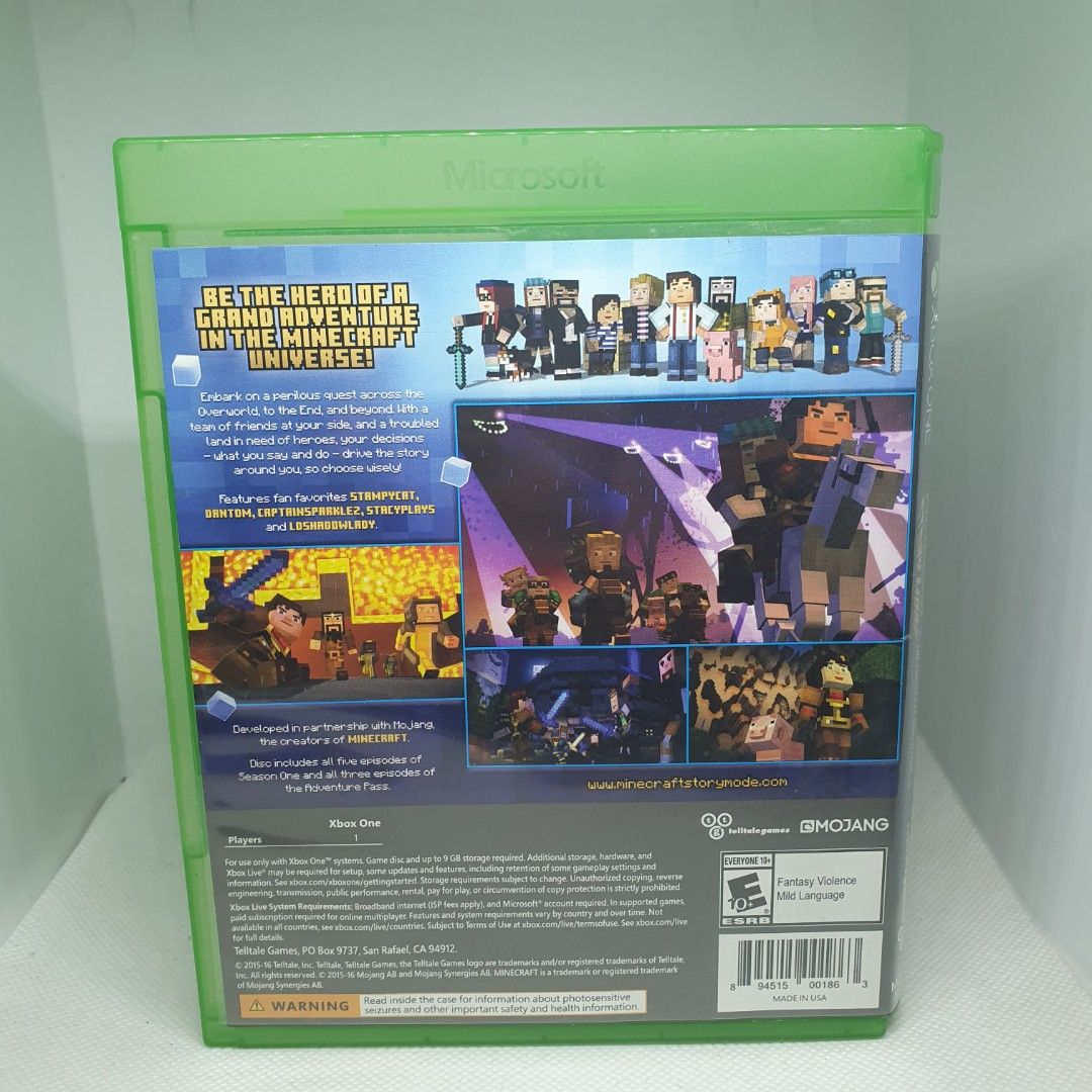Minecraft Story Mode (Microsoft Xbox One/ Xbox Series X) (Category: Xbox) located in Quezon City. Submitted by itemsforadoption (Listing ID 1354166337, Image 3). Description: Rfs: Its 2025! Happy New Year! Hoping you have a good year ahead of you! If you have questions feel free to send a message. Though I'll most likely be able to reply from 10am to 8pm. Please be patient and understanding. Decluttering games and items that I've picked up or for