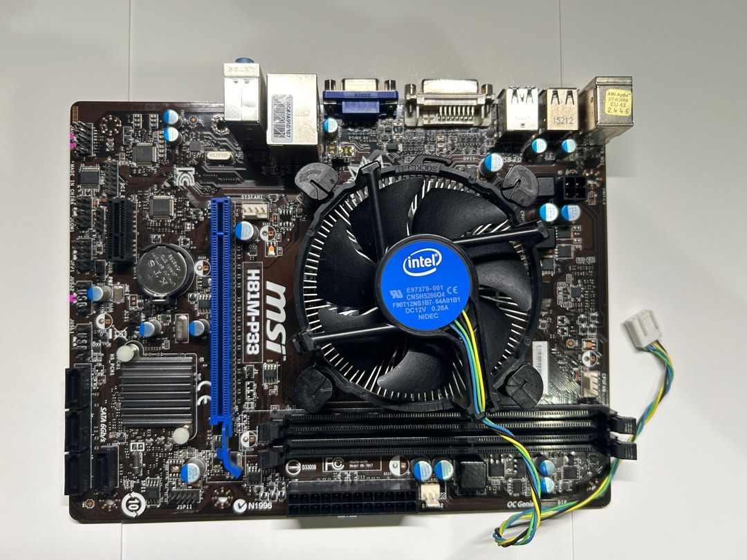 Pentium G2360 & Motherboard Set (Category: Computer Parts) located in Santa Rosa. Submitted by gondola88 (Listing ID 1354327498, Image 1). Description: (Fixed Price) CPU: Pentium G2360 MB: MSI H81M-P33 CPU and Motherboard set only. No HDD/SSD, Ram, or PSU. No Issues. Tested with linux mint live boot. No Bios Password. Good for linux distros. Not recommended for modern windows. Inclusions: CPU Fan Cooler Backplate Front IO Switch.