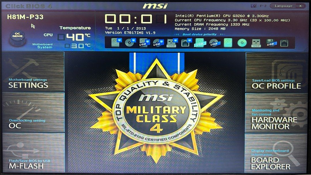 Pentium G2360 & Motherboard Set (Category: Computer Parts) located in Santa Rosa. Submitted by gondola88 (Listing ID 1354327498, Image 2). Description: (Fixed Price) CPU: Pentium G2360 MB: MSI H81M-P33 CPU and Motherboard set only. No HDD/SSD, Ram, or PSU. No Issues. Tested with linux mint live boot. No Bios Password. Good for linux distros. Not recommended for modern windows. Inclusions: CPU Fan Cooler Backplate Front IO Switch.
