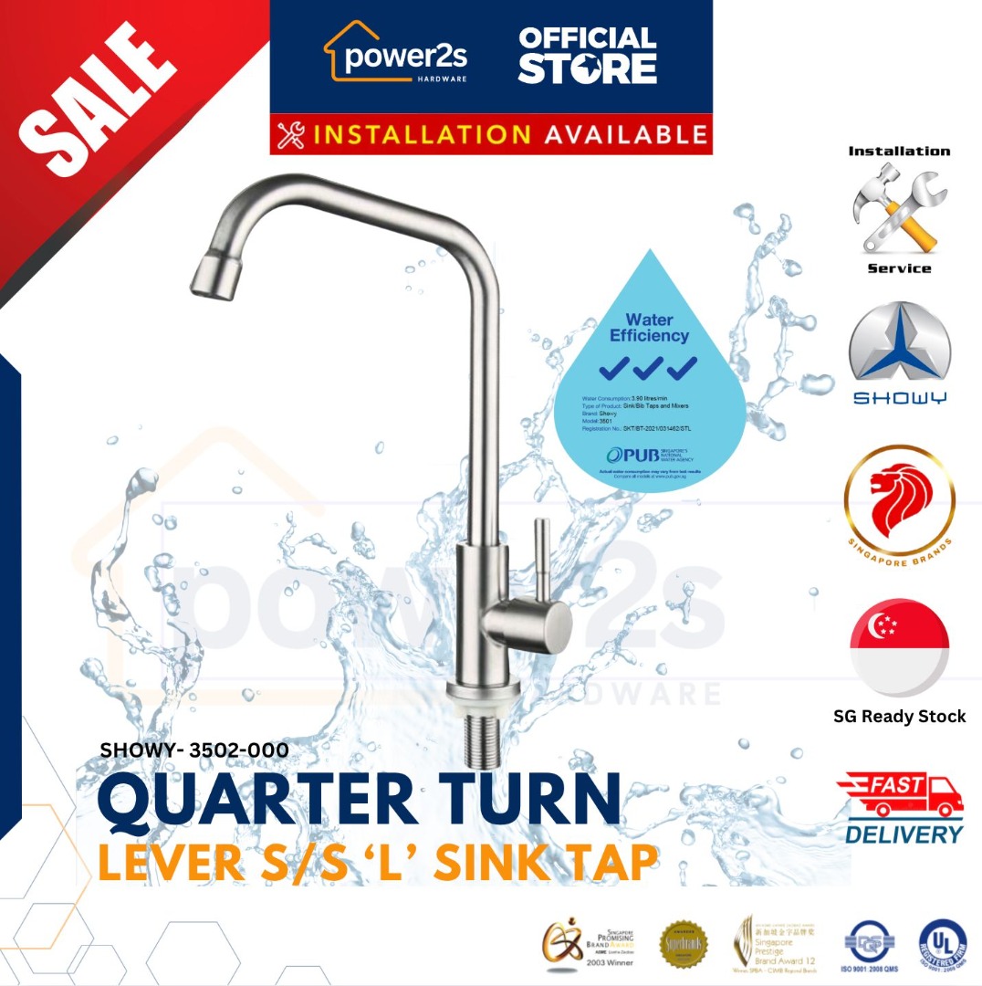Showy Kitchen Sink Tap Wand Lever Series Local-3502 / Quarter Turn SUS ...