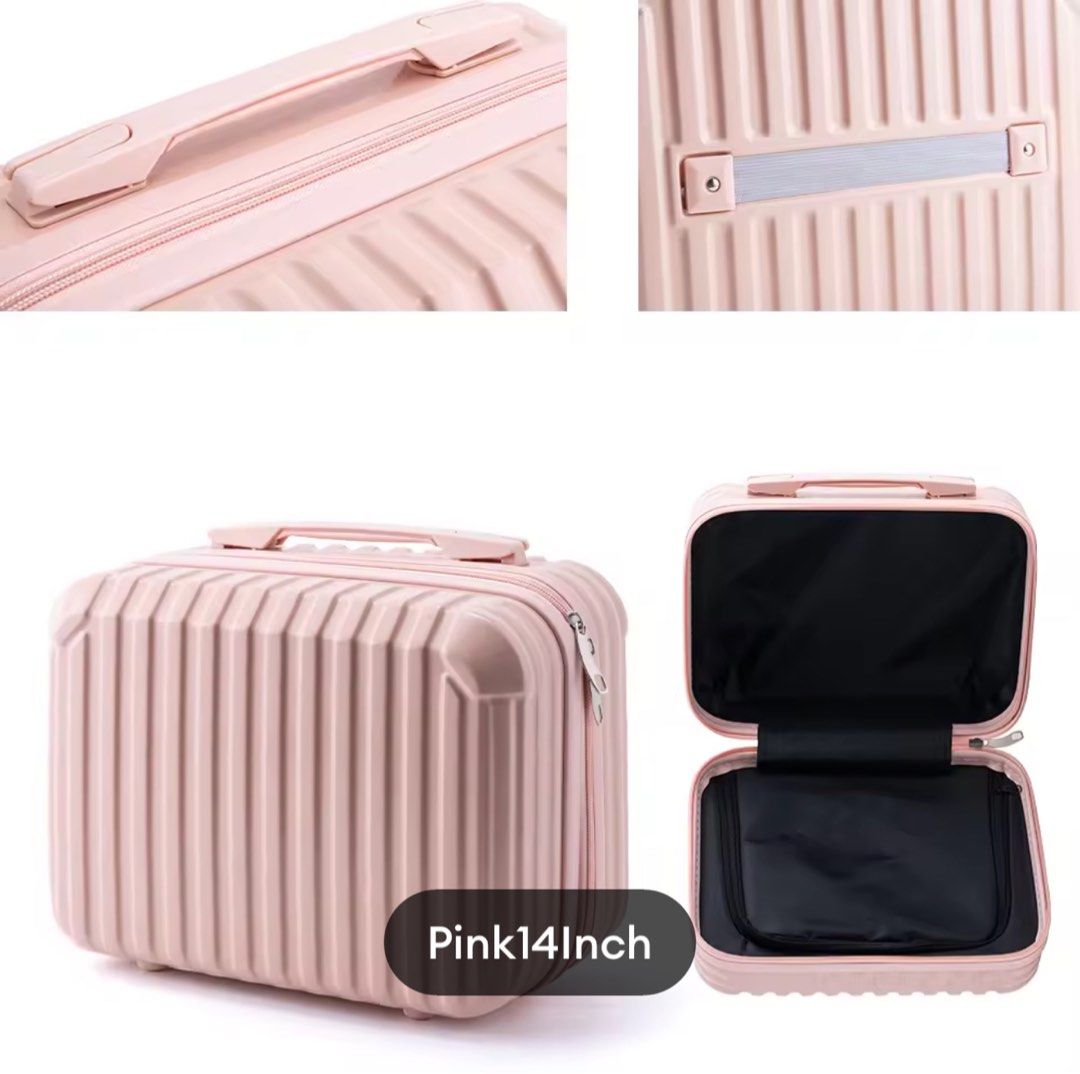 14 inches Mini Luggage Suitecase (Category: Luggage) located in Cavite. Submitted by kitanawins (Listing ID 1354466124, Image 3). Description: For Sure Buyers only Actual Photos Posted Same Day delivery via Lalamove or Grab around Metro Manila and Calabarzon area, and any Available Couriers Nationwide. 14" Inch Mini Luggage Specification: Size: 30cm L x 24cm H x 15.5cm W Material: ABS With garter strap Includes zipper mesh pocket on 1 side Php 45