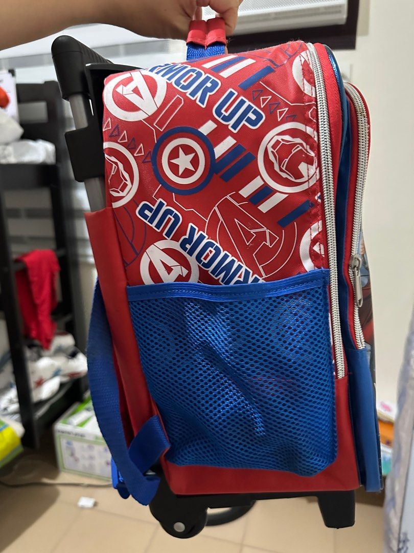 Avengers trolley (Category: Strollers) located in Manila. Submitted by maryjoremf13085 (Listing ID 1354470665, Image 3). Description: For sale Like new Original avengers trolley bag With lights Used 2x only Bawal po s school may gulong.