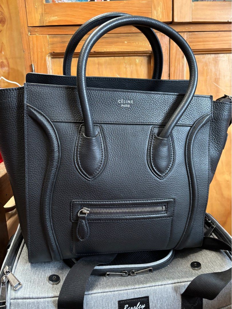 Celine Mini Luggage (Category: Luxury Bags & Wallets) located in Itogon. Submitted by declutter.avenue (Listing ID 1354383334, Image 1). Description: ‼️NO CODE‼️ Pebbled leather Suede lining size: 31cmx31cm *needs cleaning and conditioning, but leather quality is still good :) rfs: decluttering. got this secondhand as well, but was only used for photos. Still negotiable, if interested please send your offers - no lowballing please! 🧾MOP: BPI/ GC