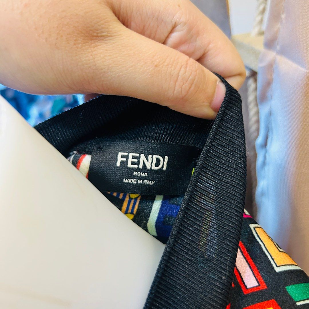 Fendi AOP Silk Bomber Jacket (Category: Luxury Apparel) located in Baguio. Submitted by luxecycleph (Listing ID 1354393337, Image 3). Description: READ BEFORE OFFER SIZE: 19 x 22 Medium CONDITION: Excellent SHOP RULES * payment first (thru gcash only) * pay today, ship the next day (thru j&t) * manage your expectations (items are secondhand & thrifted) * return & refund are only accepted for valid reasons * no bogus buyers- just tell the seller i
