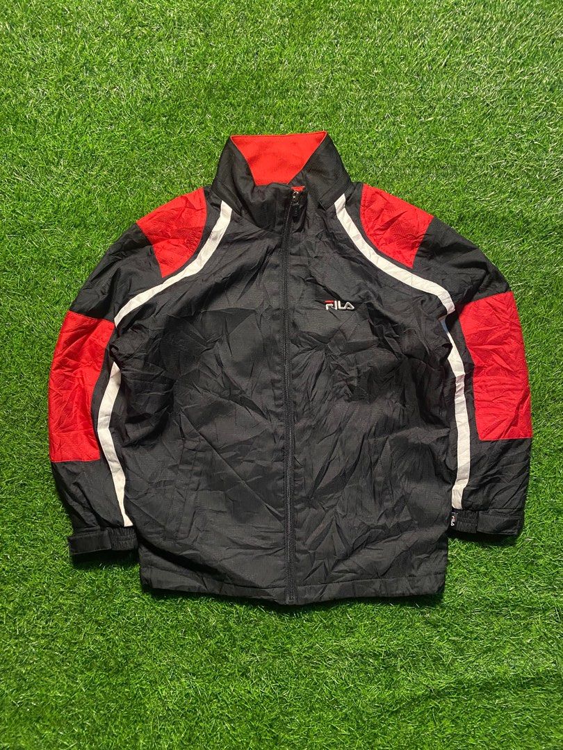 FILA Windbreaker(Women size) (Category: Coats, Jackets and Outerwear) located in Cebu City. Submitted by jackofallthrift (Listing ID 1354503543, Image 1). Description: Width:18 Length:22/23 Fits to S-M Cr:9.5/10 Missing Hood.