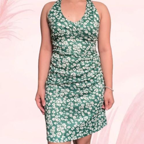 Green backless dress (Category: Dresses) located in Tacloban City. Submitted by declutterpatter (Listing ID 1354444939, Image 1). Description: ▪️SIZE : B- 32 in W - 26 L - 33 in ▪️MOP: Gcash and Gotyme ▪️MOD : J&T ▫️Shipping fee: 74.