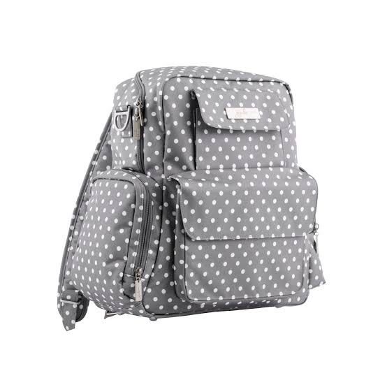 Jujube Nurtured Diaper Bag (Category: Diaper Bags & Wetbags) located in Pasig City. Submitted by batchimallari (Listing ID 1354328847, Image 3). Description: Jujube Nurtured Diaper Bag - gray polka dot, silver hardware With coin purse, changing pad, light tote bag In mint condition Repriced ₱5,000 - sold as set SF c/o buyer 📍 Pasig.