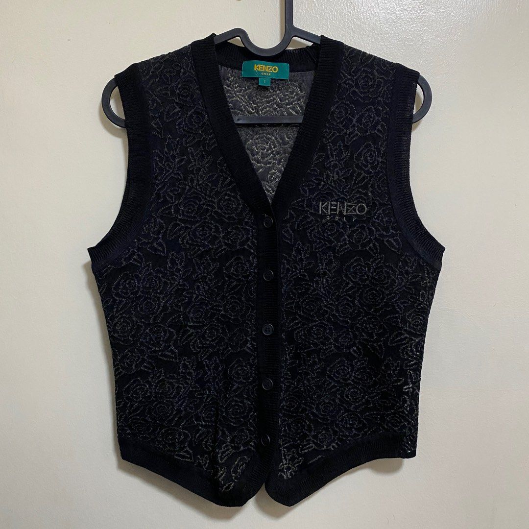 Kenzo Golf Rose Pattern Knit Vest (Category: Others Tops) located in Cabuyao City. Submitted by fffrag (Listing ID 1354369893, Image 1). Description: Measurements Width: 17" Length: 21".