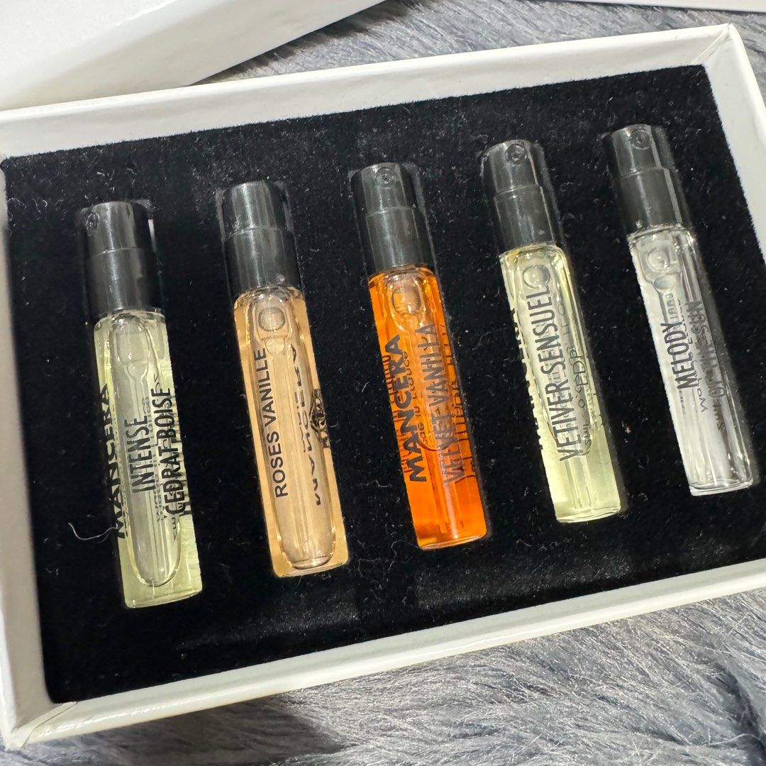 MANCERA vial set (Category: Fragrance & Deodorants) located in Mexico. Submitted by r91294 (Listing ID 1354366157, Image 2). Description: pls check photos for the fragrances, all 2-3 sprays missing.