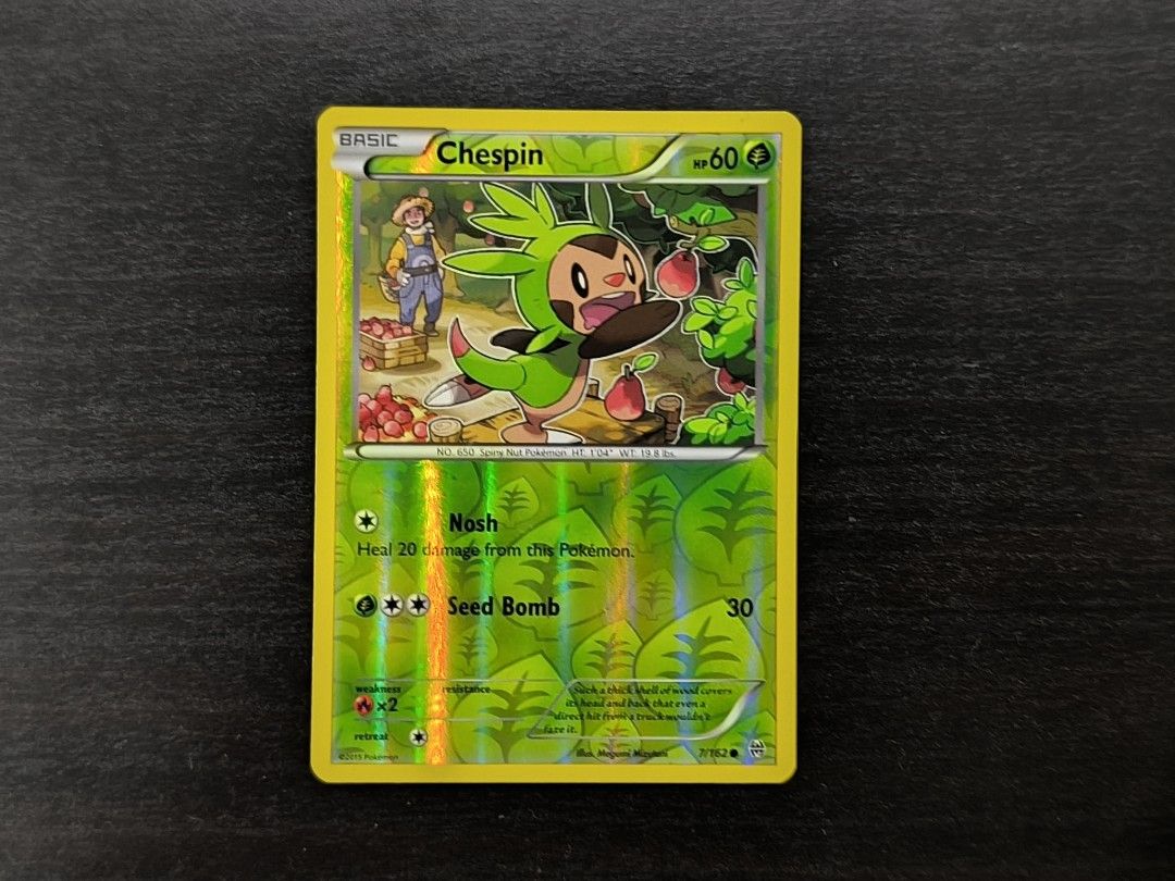 Pokemon Chespin 7/162 XY Breakthrough Reverse Holo, Hobbies & Toys, Toys &  Games on Carousell
