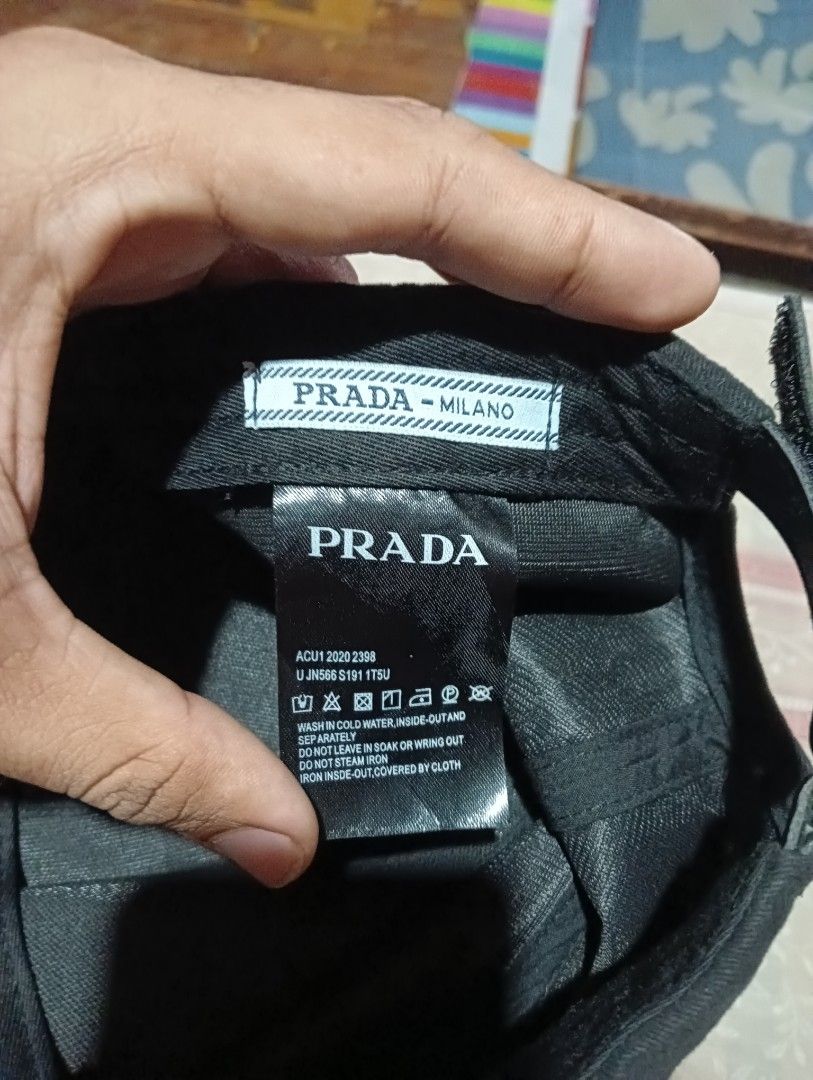 Prada cap (Category: Caps & Hats) located in Manila. Submitted by modestostephen_ (Listing ID 1354478162, Image 2). Description: issue:need wash excellent as new condition.