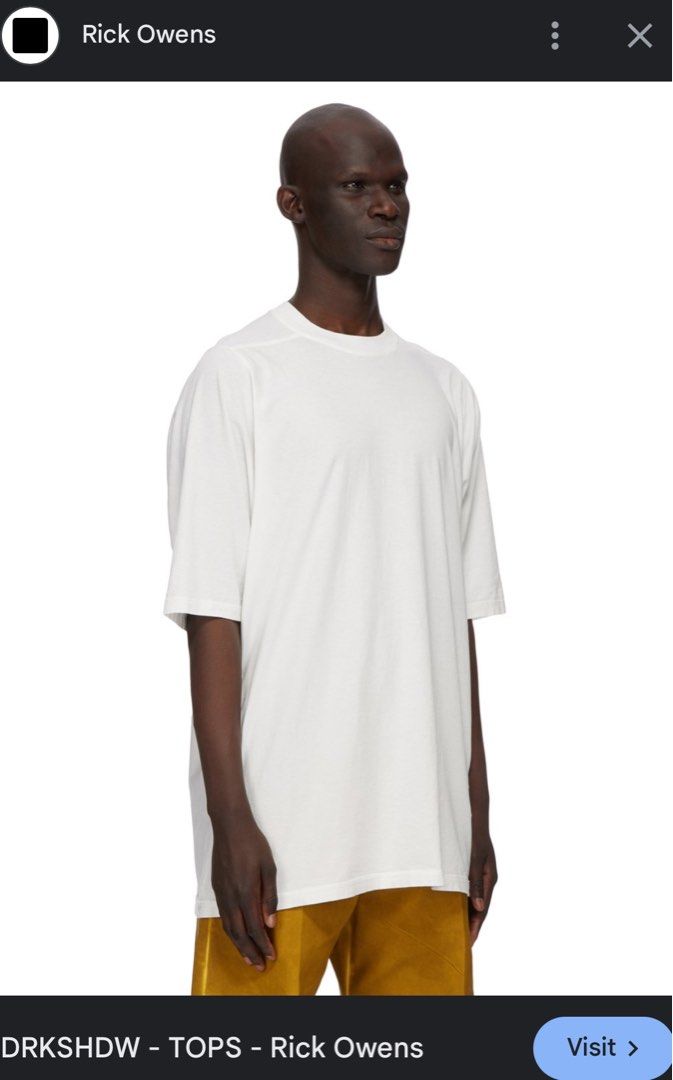 RICK OWENS DRKSHDW WHITE TEE SS (Category: Luxury Apparel) located in Balanga. Submitted by dig_gear (Listing ID 1354439925, Image 2). Description: RICK OWENS DRKSHDW WHITE TEE SS GENERAL NOTE: GOOD CONDITION MADE IN ITALY 🇮🇹 BOXY FIT COMPLETE TAGS COLOR MAY VARY DUE TO LIGHTING COTTON DIMENSIONS: WIDTH - 24” LENGTH - 26” PRICE: ₱2,820 ARCHIVE / AVANT GARDE 📌PLEASE READ AND CHECK ALL PHOTO DETAILS BEFORE BUY 📌BUY WITH CONFIDENT 🫶Check Out My