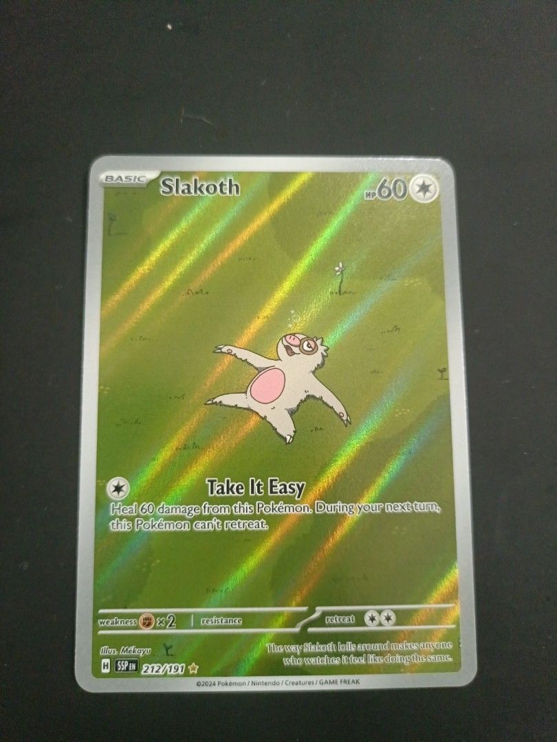 Slakoth Illustration Rare 212/191 Surging Sparks Pokemon Card TCG ...