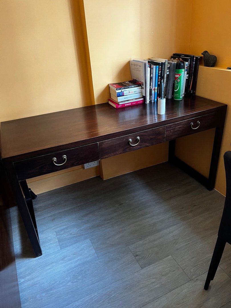 Study Table (Category: Tables & Sets) located in Singapore. Submitted by hause (Listing ID 1354348494, Image 1). Description: 1.5 metre x 60 cm depth and 75 cm height. Teak.